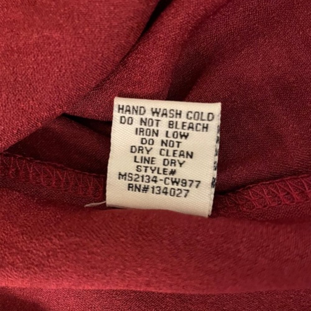Nwt Polyester Satin Ruby Red Top - image 5